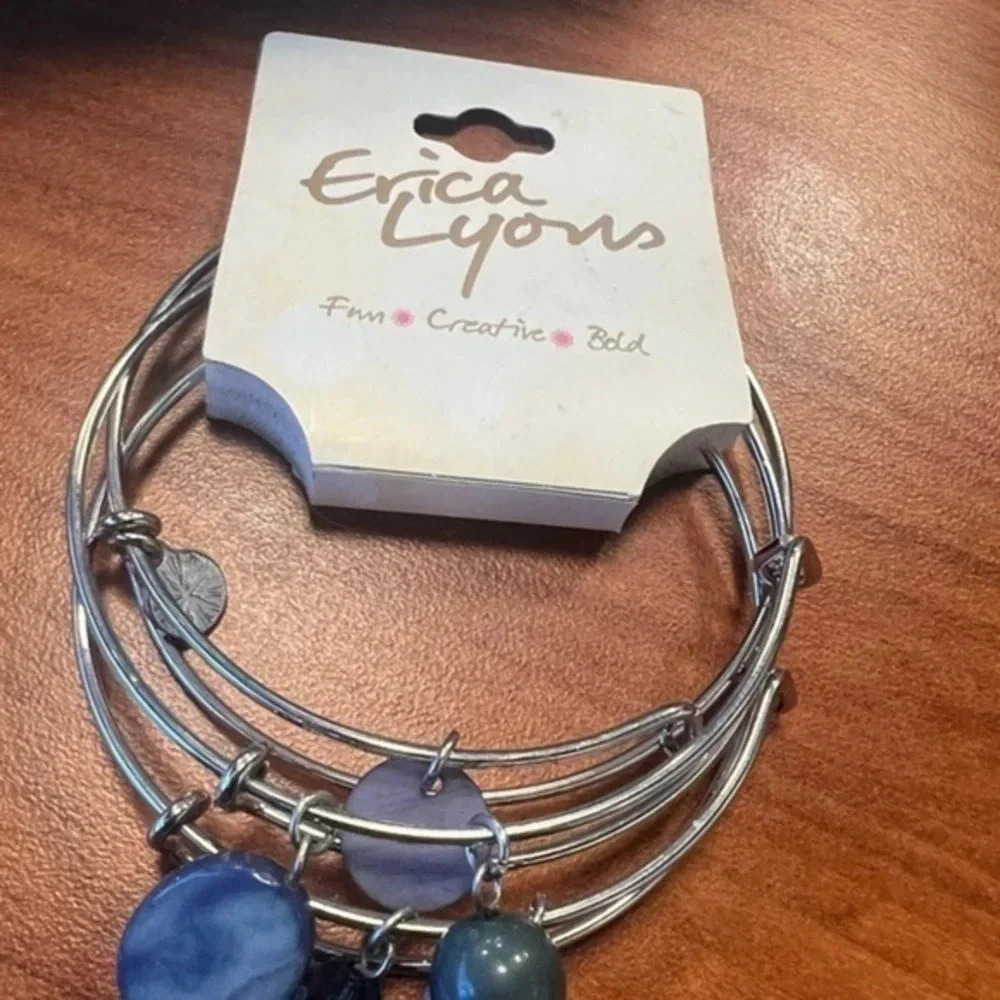 Erica Lyons Tonal Blue 3-Piece Bracelet Set NWT